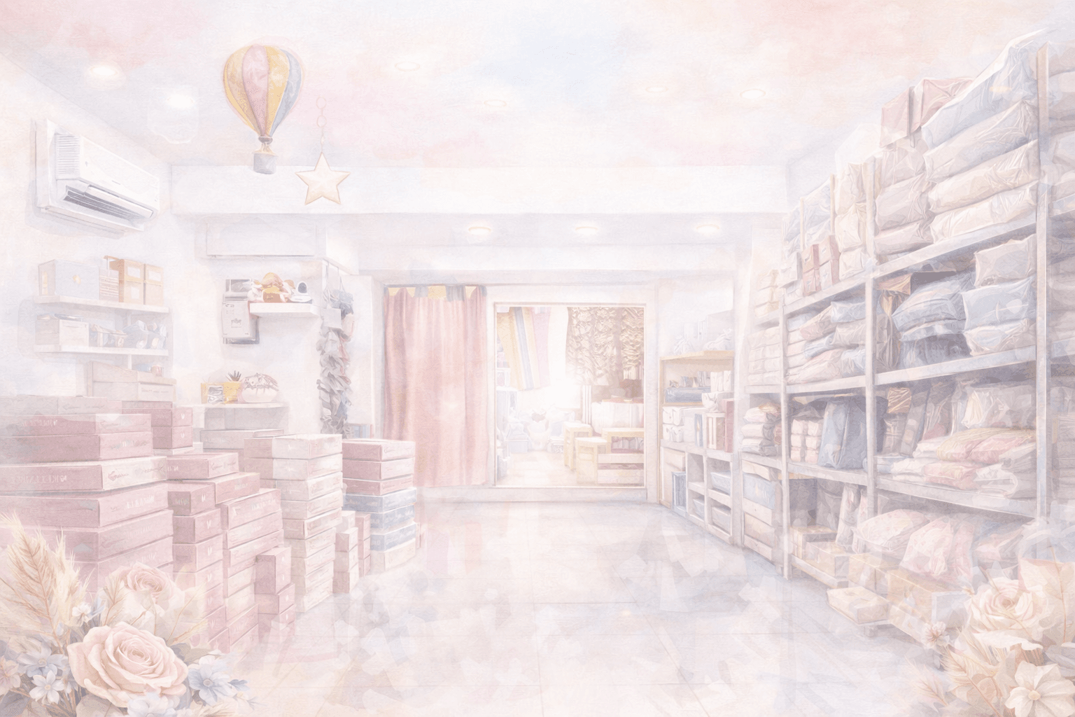 Interno della boutique AM Biancheria a Napoli